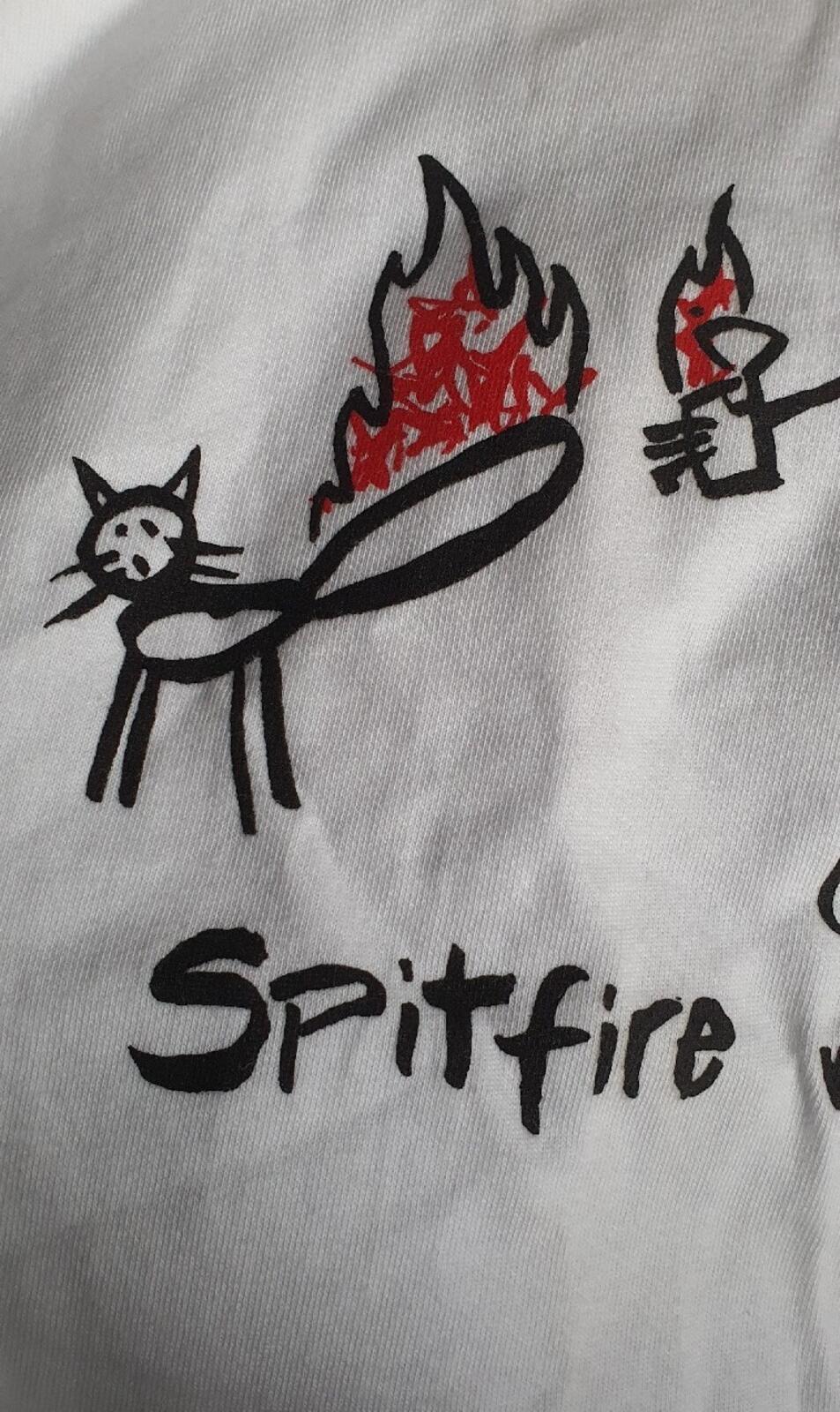 SS18 Supreme x Spitfire Cat Tee Weiß Größe M