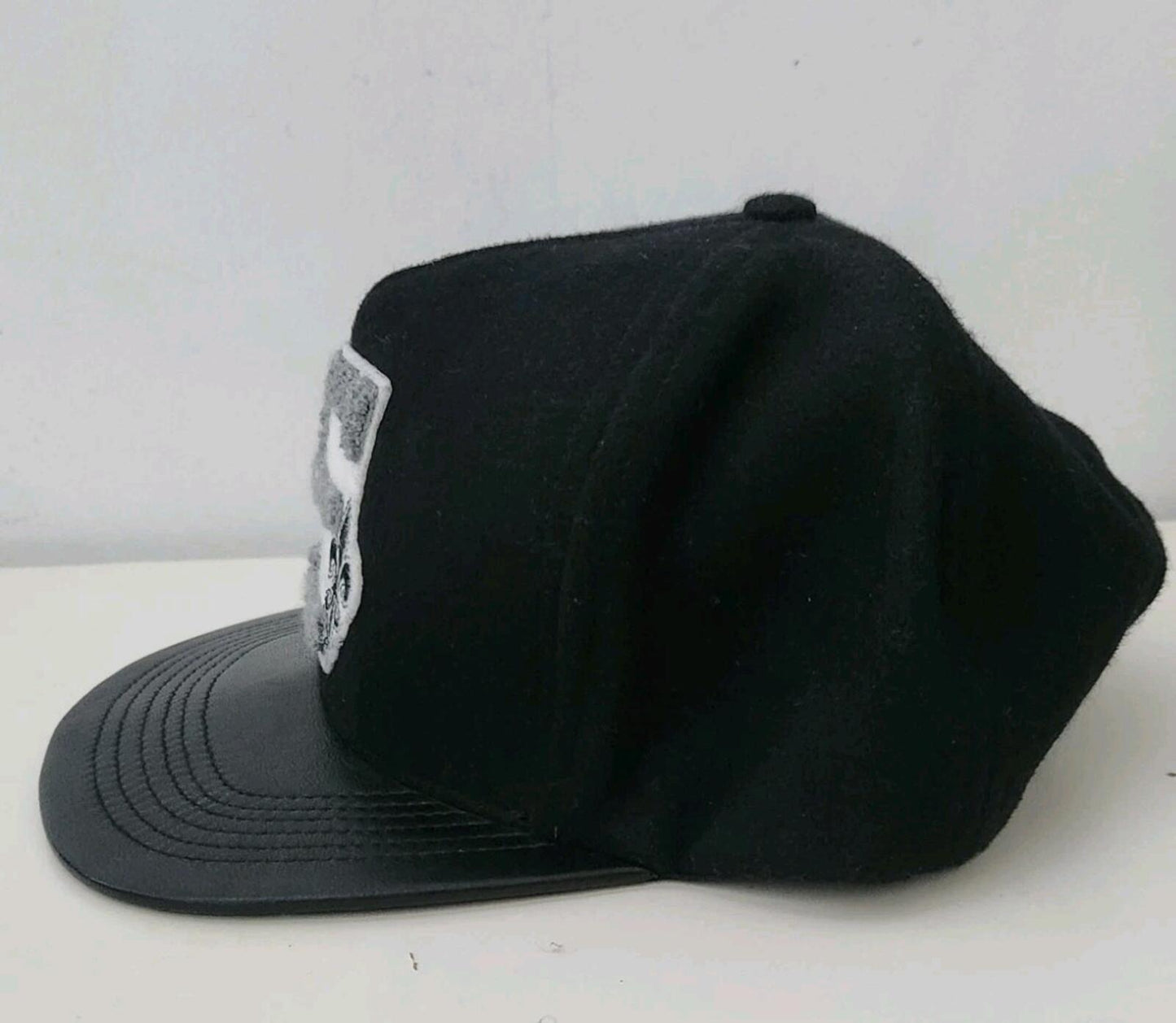 FW12 Supreme F uck B itches Get Money Wool 5-panel Leather Cap Black Hat FBGM