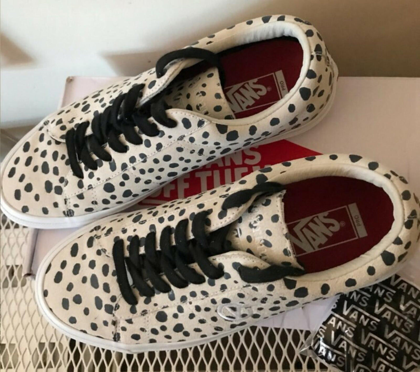 SS18 Supreme Vans Sid Pro Dalmatian UK 9 US 10 EUR 43 suede White trainers shoes