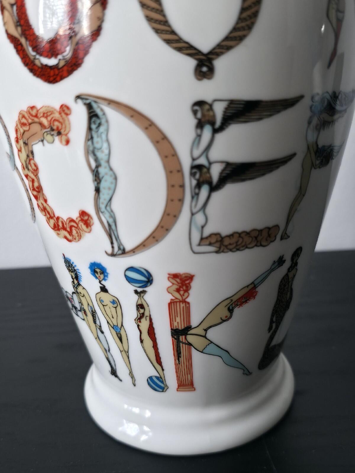 SS18 Supreme Alphabet Ceramic Vase White Artwork by Erte. ©Sevenarts, Ltd.