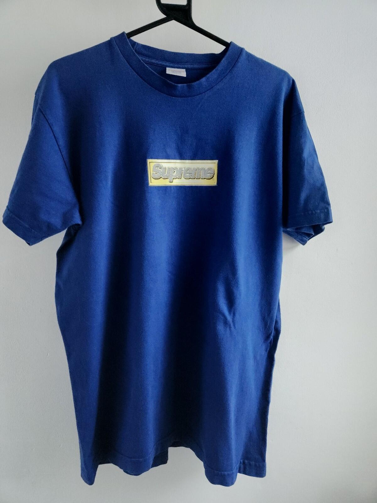 SS13 Supreme Bling Box Logo Tee blue T-shirt L large Royal Vintage 2013 USA made