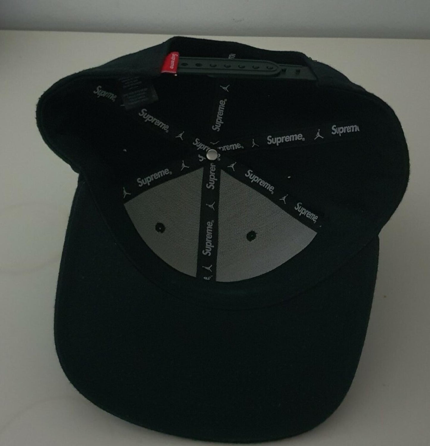 FW15 Supreme x Jordan black 6-Panel cap Jumpman hat Rare
