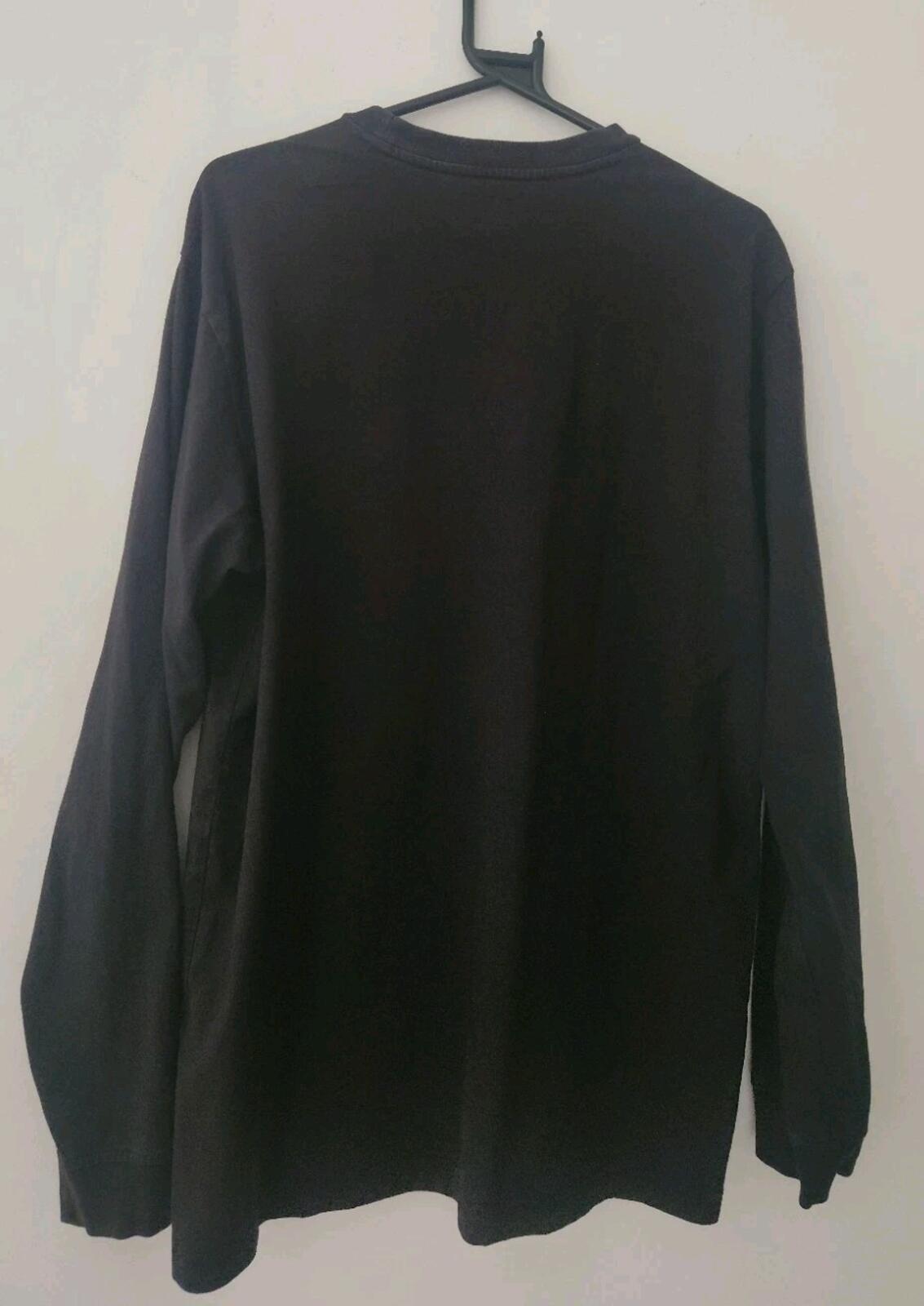 FW20 Supreme Woven Label L/S Top Size M Medium Jumper Crewneck Black Long Sleeve