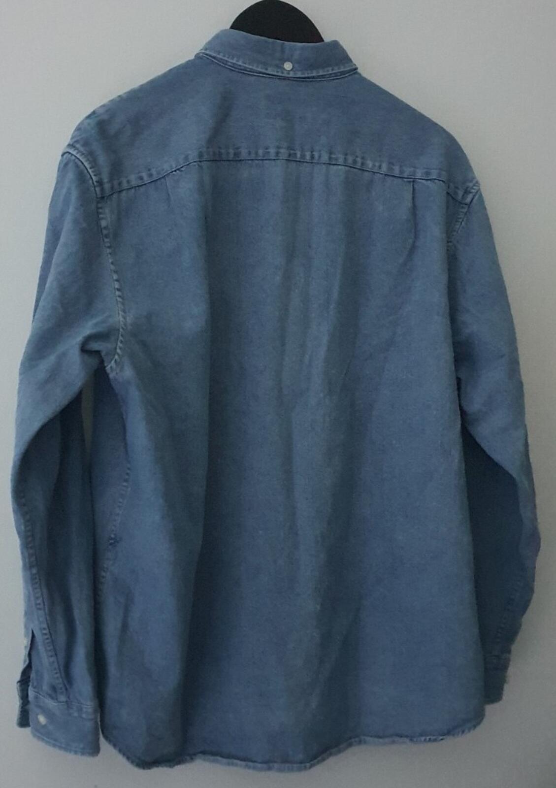 FW21 Supreme Small Box Denim Shirt Blue Talla M Mediana