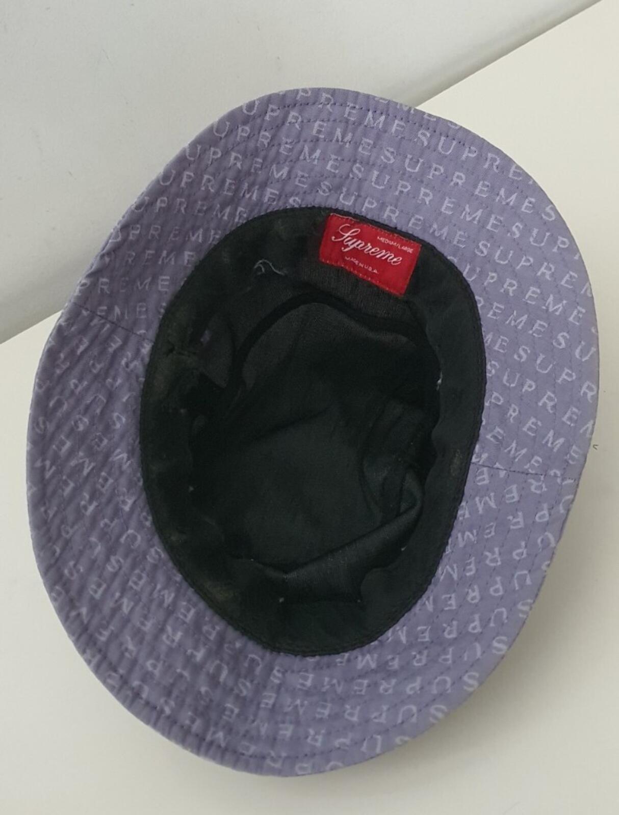 Gorro de pescador SS16 Supreme Jacquard Logos Twill triturador M/L azul