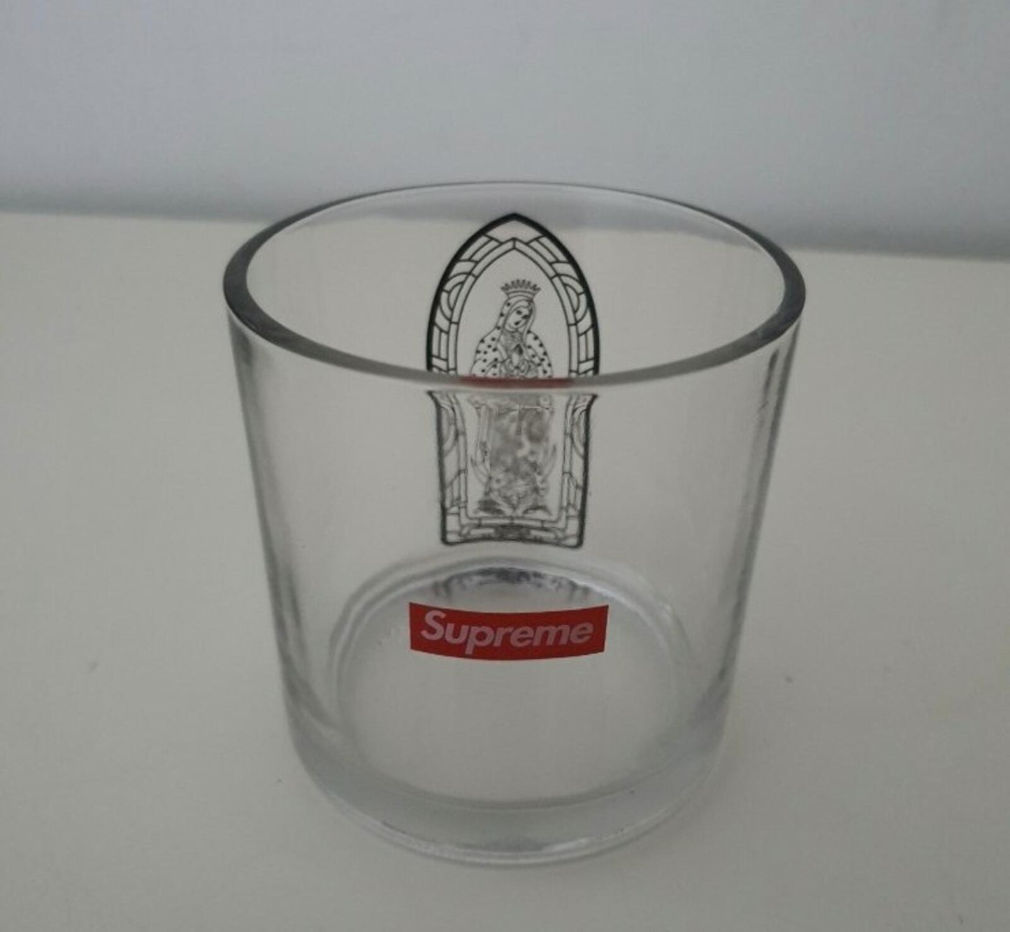 FW13 Supreme Koba Virgin Mary Candle (Glass Only) clear box logo Rare Accessory