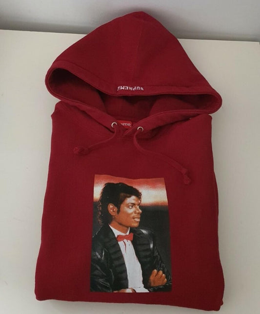 SS17 Supreme Michael Jackson hooded sweatshirt cardinal M medium hoodie red MJ