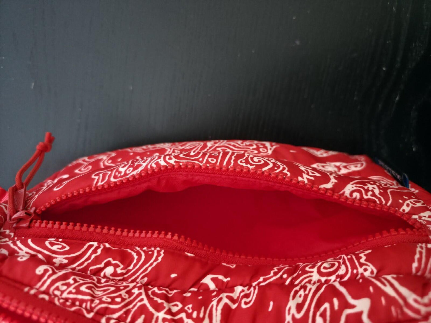 FW22 Supreme Puffer Side Bag Shoulder Red Paisley Water Resistant