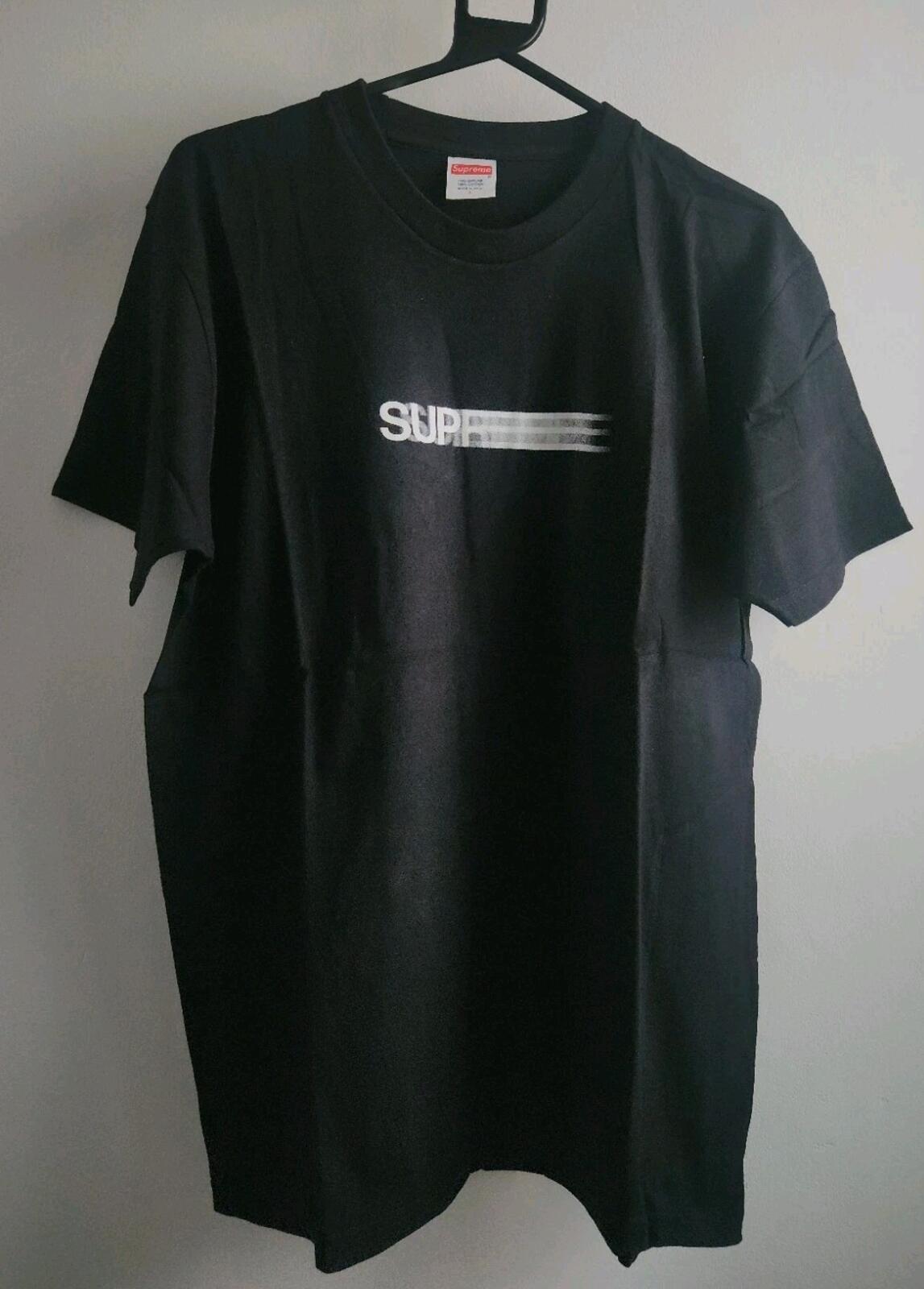 SS20 Supreme Motion tee Size L large black T-shirt made in USA