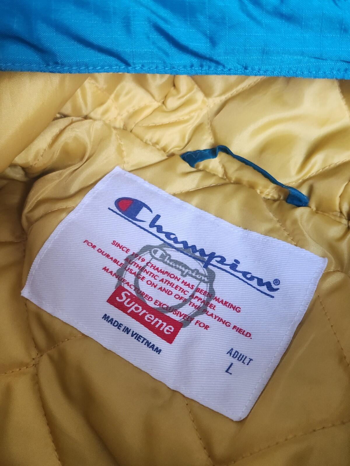 SS18 Supreme x Champion Pullover L Large Teal Jacket Nylon