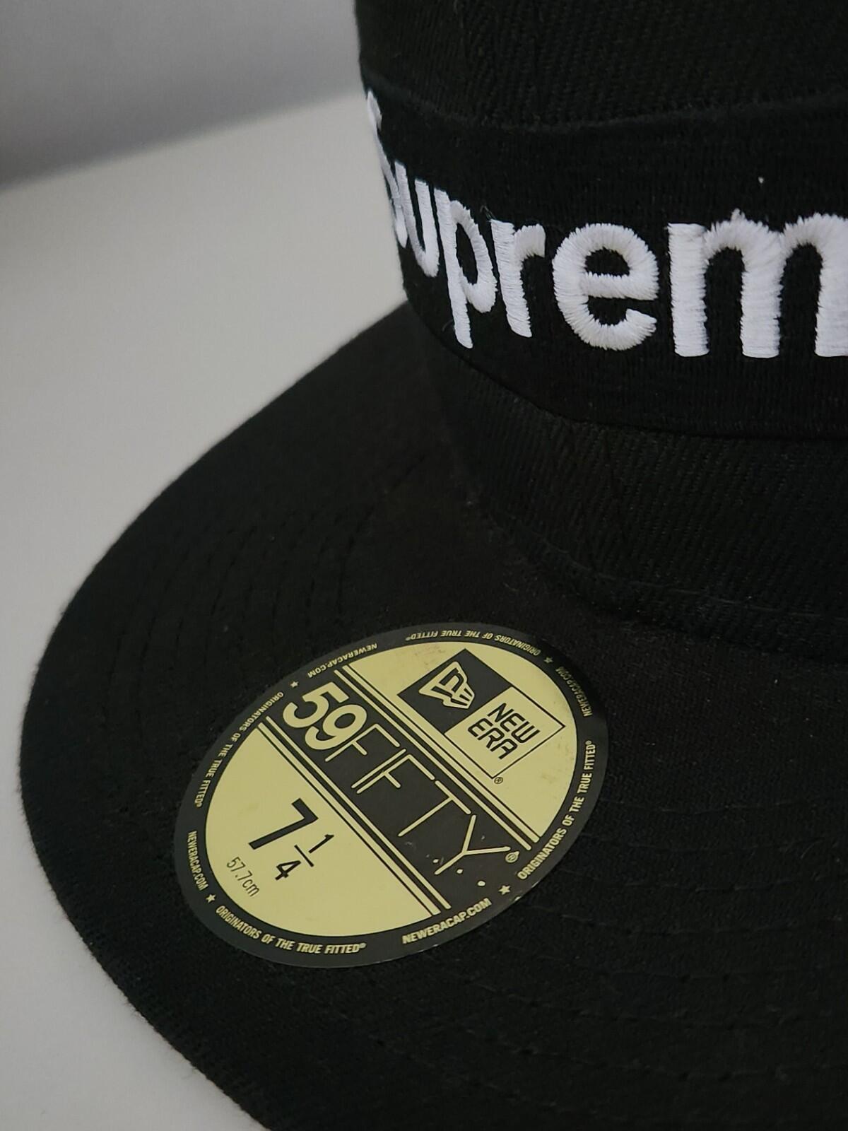 SS23 Supreme Box Logo Mesh Back New Era Hat size 7 1/4 black cap snapback