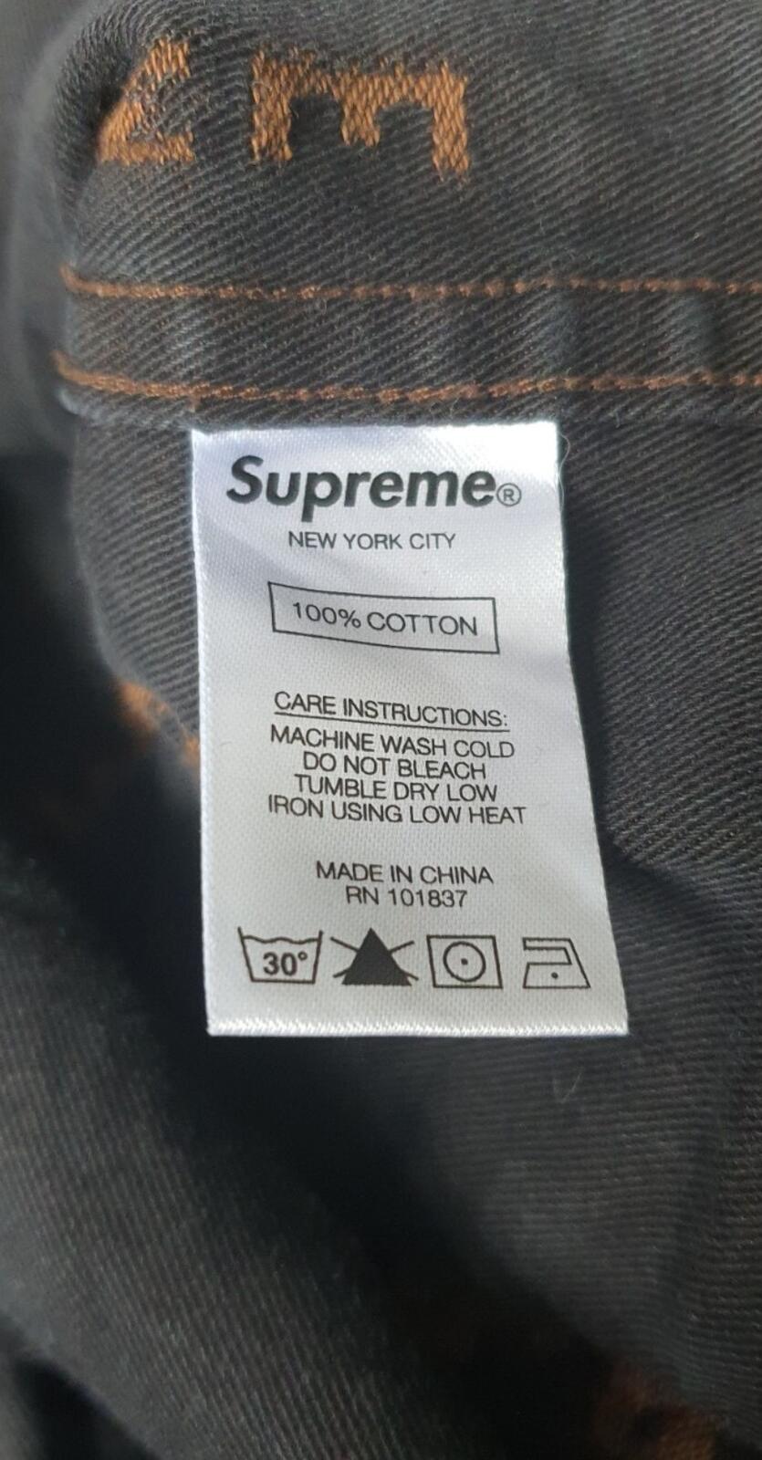 FW20 Supreme Stripe Logo Jacquard denim long sleeve L/S shirt L large