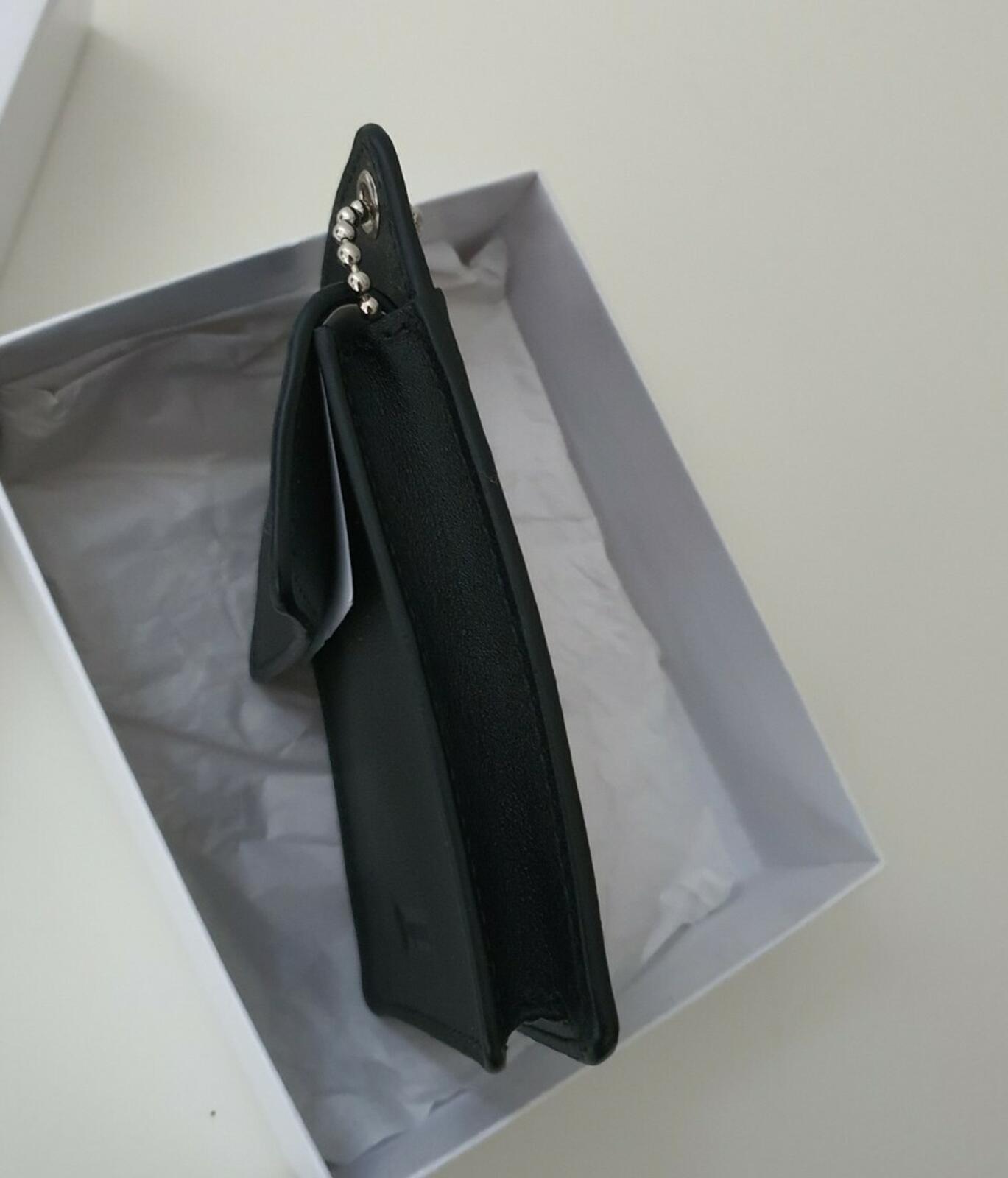 FW18 Supreme leather black ID holder small box logo wallet New Accessory