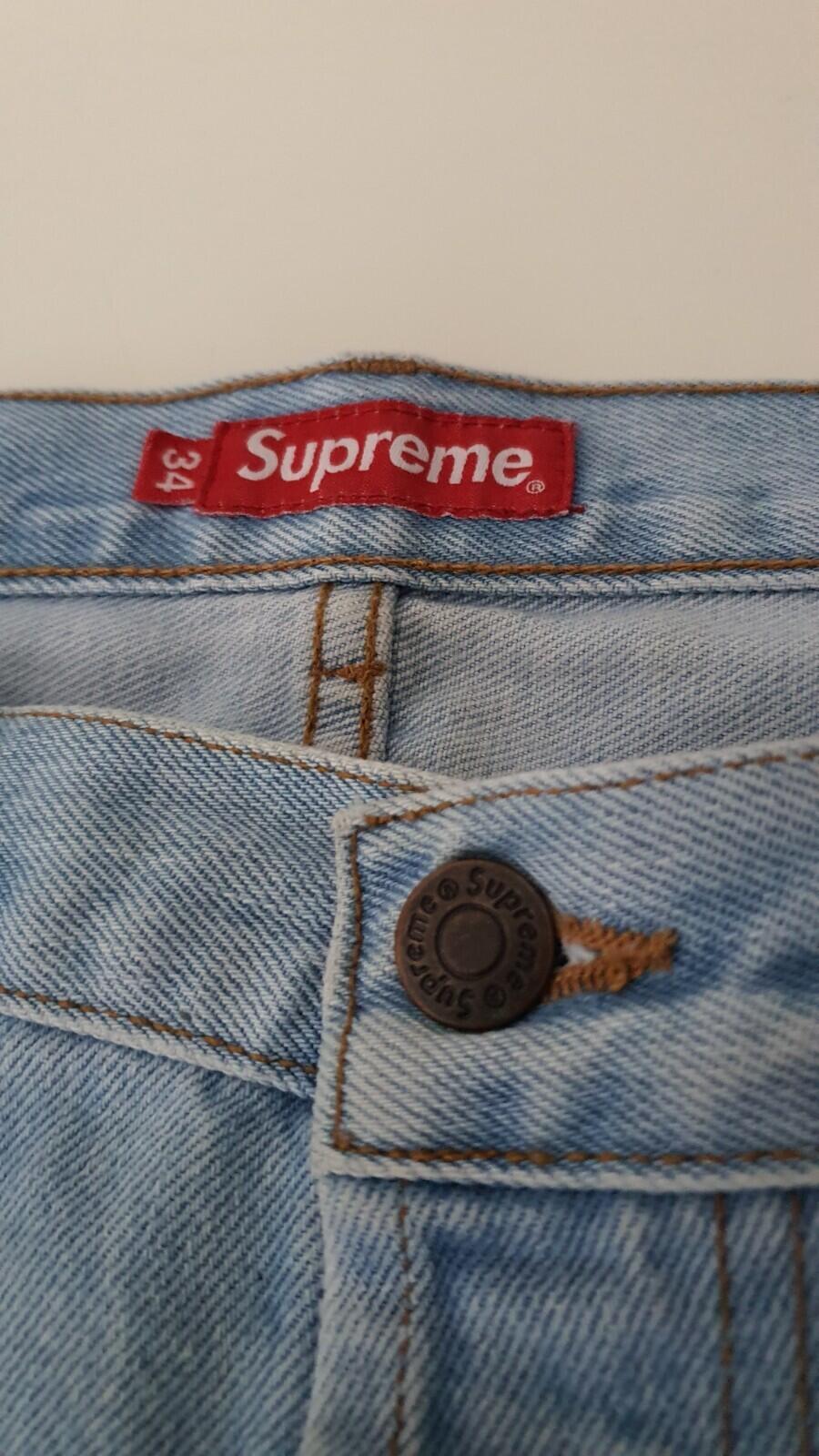 SS18 Supreme washed regular jeans size 34 blue W34 L32 star denim