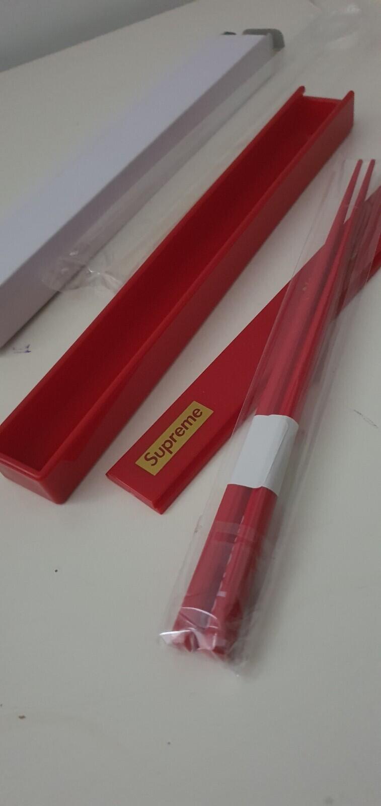 FW17 Supreme Enamel chopsticks and box Red Accessory New Chinese Asian