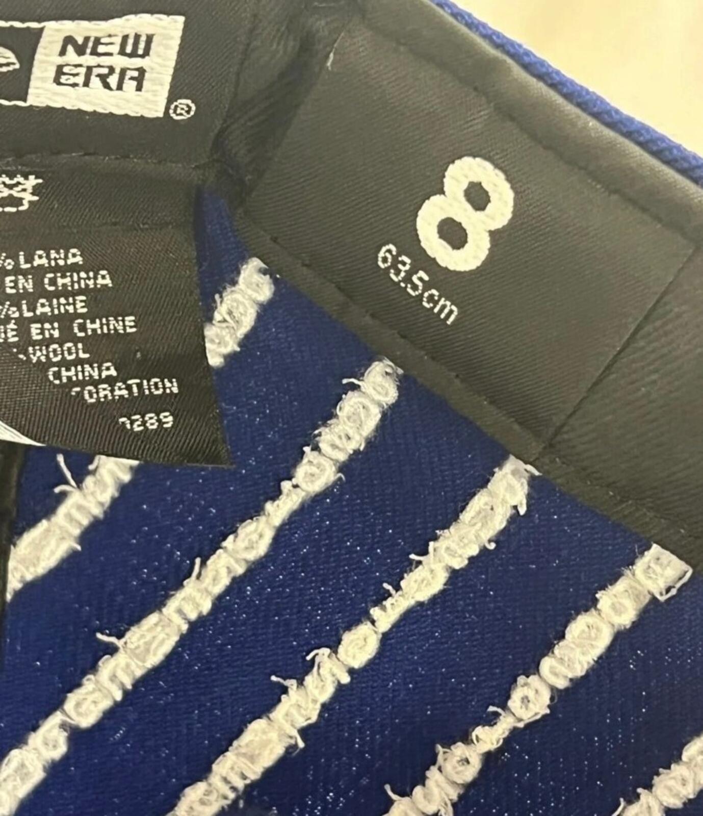 SS19 Supreme Text Stripe New Era Blue Hat Box Logo Wollbaseballmütze