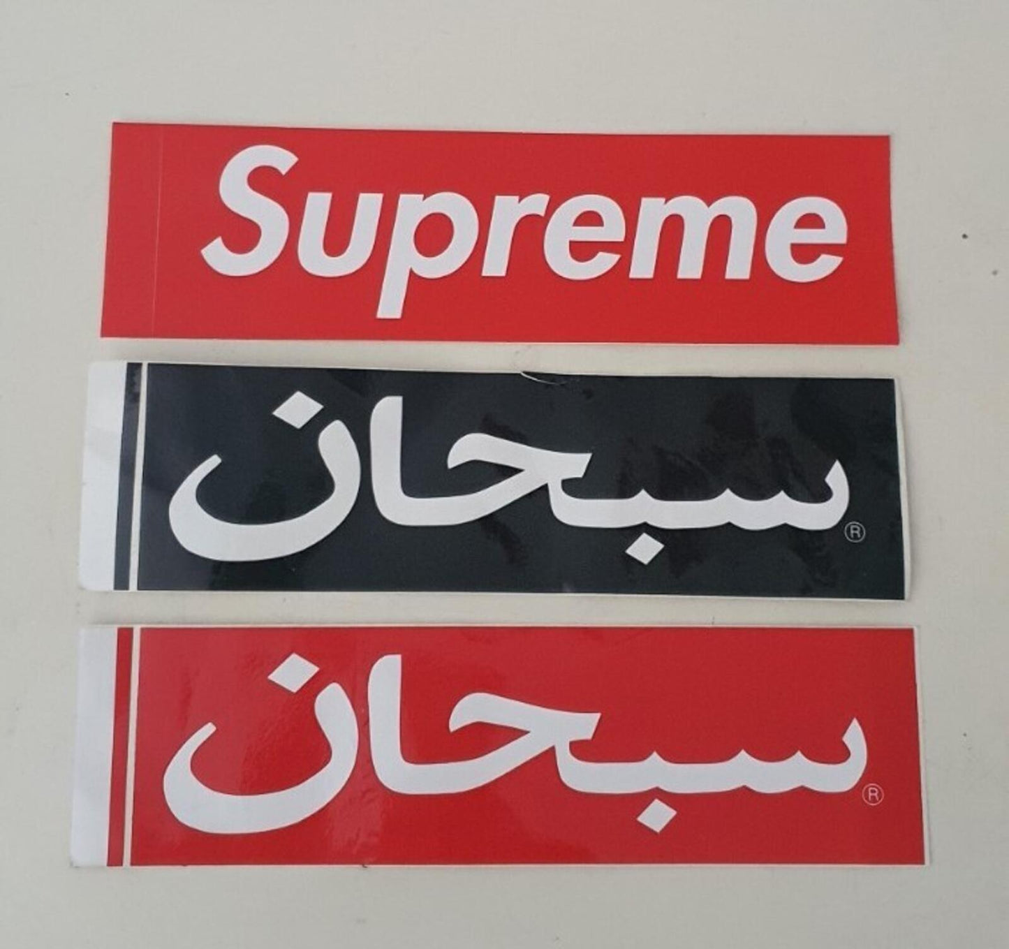 2x SS12 Supreme Arabic logo box logo stickers ( black & red ) vintage 2012 Rare