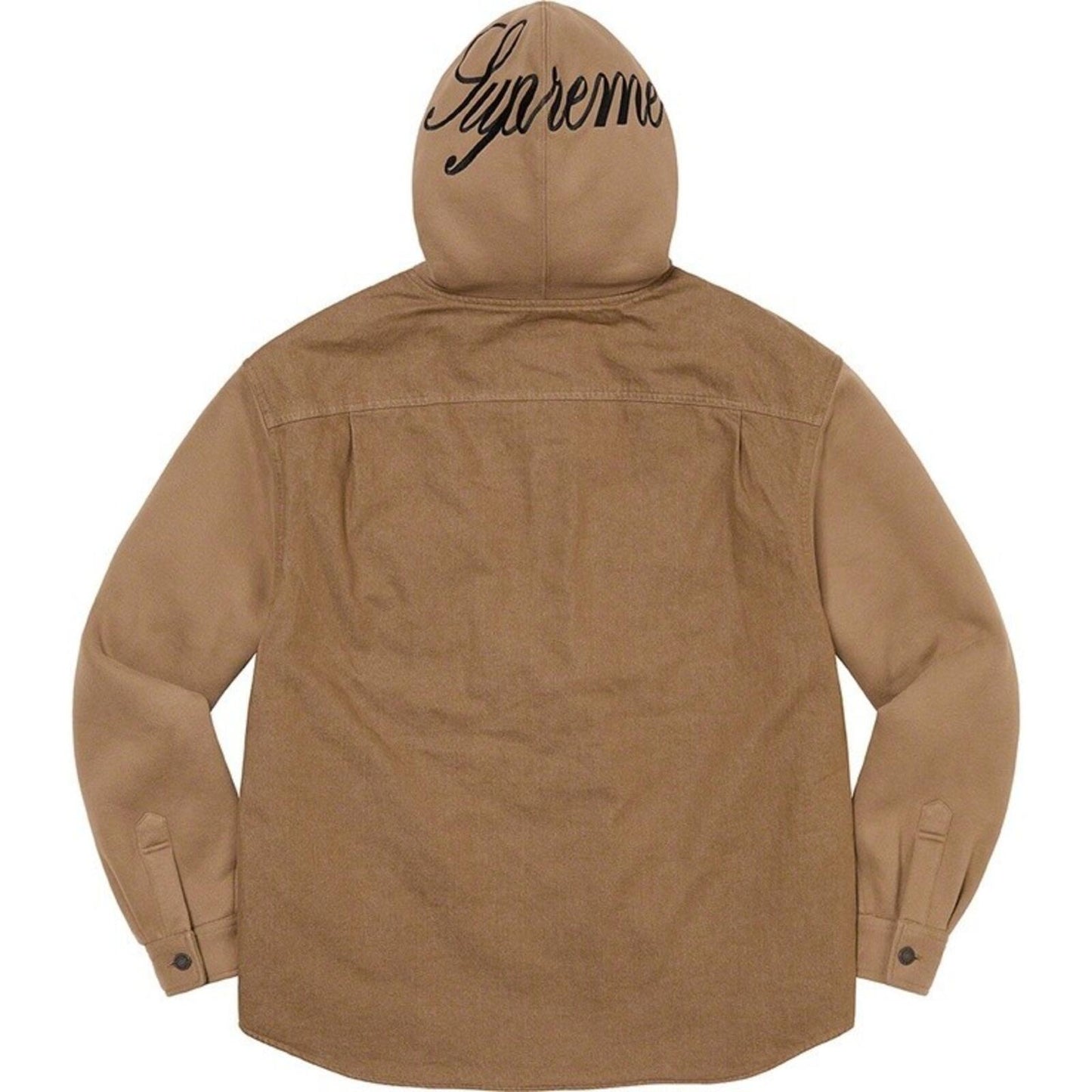 FW22 Supreme Fleece Kapuzen-Denim-Hemd Braun M