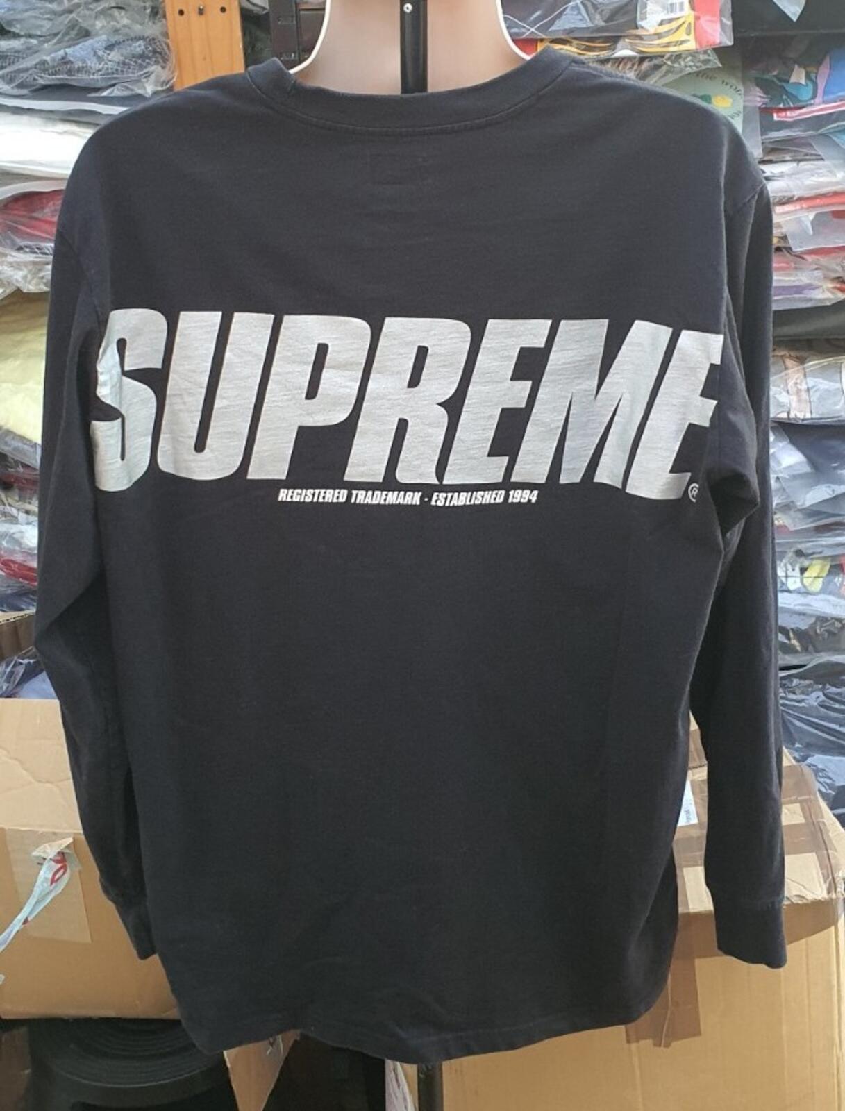 FW20 Supreme Trademark L/S Top Tee Black Size XL