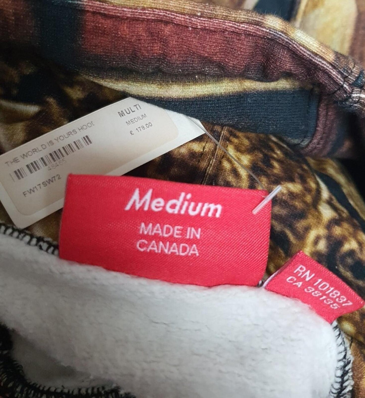 FW17 Supreme x Scarface The World Is Yours Kapuzenpullover Medium M Hoodie