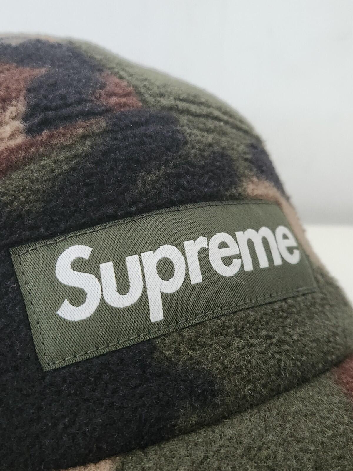 FW22 Supreme x Polartec Camp Cap Woodland Camo hat cap