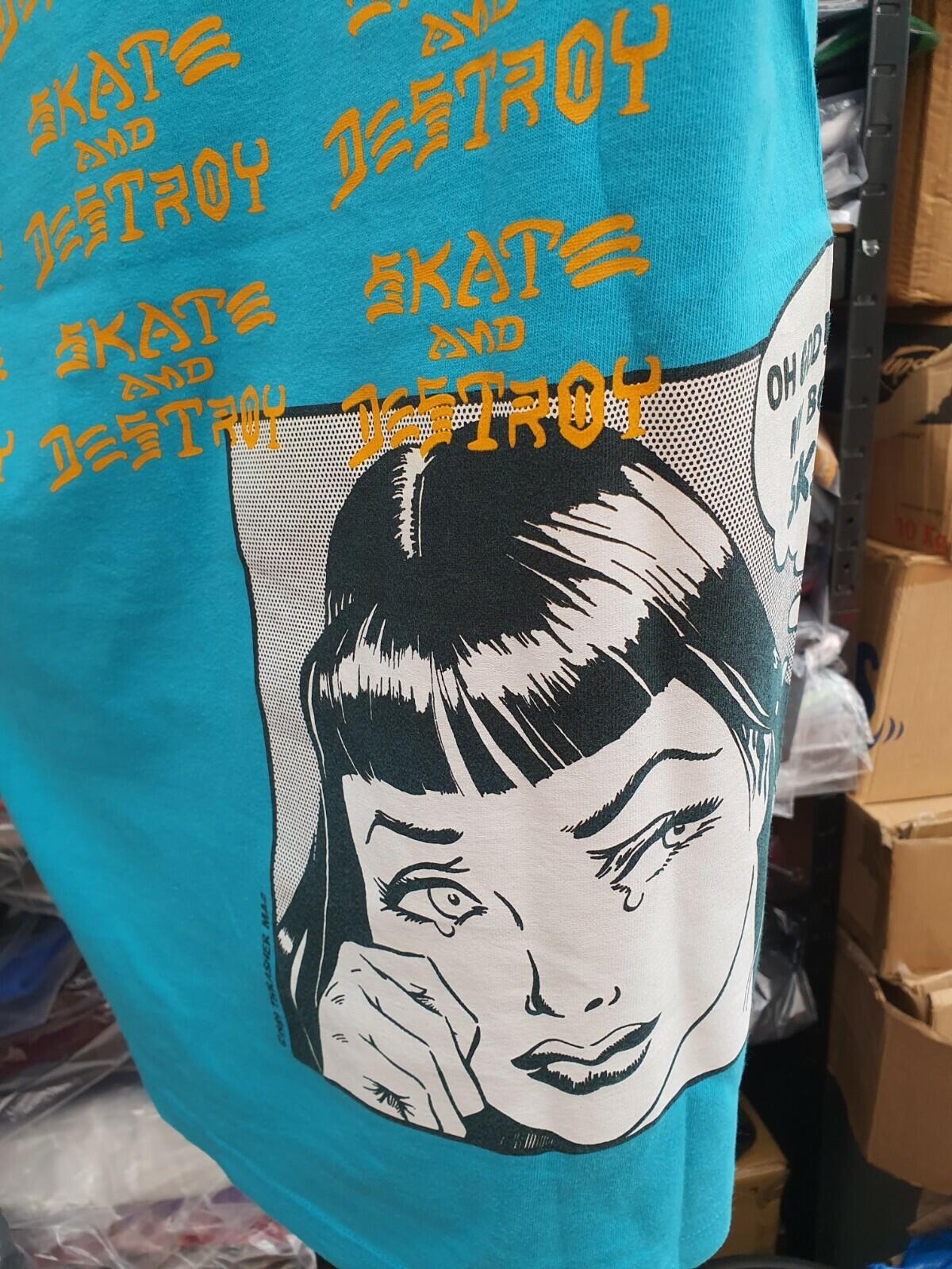 SS17 Supreme x Thrasher Boyfriend Tee Teal Size M Made In USA