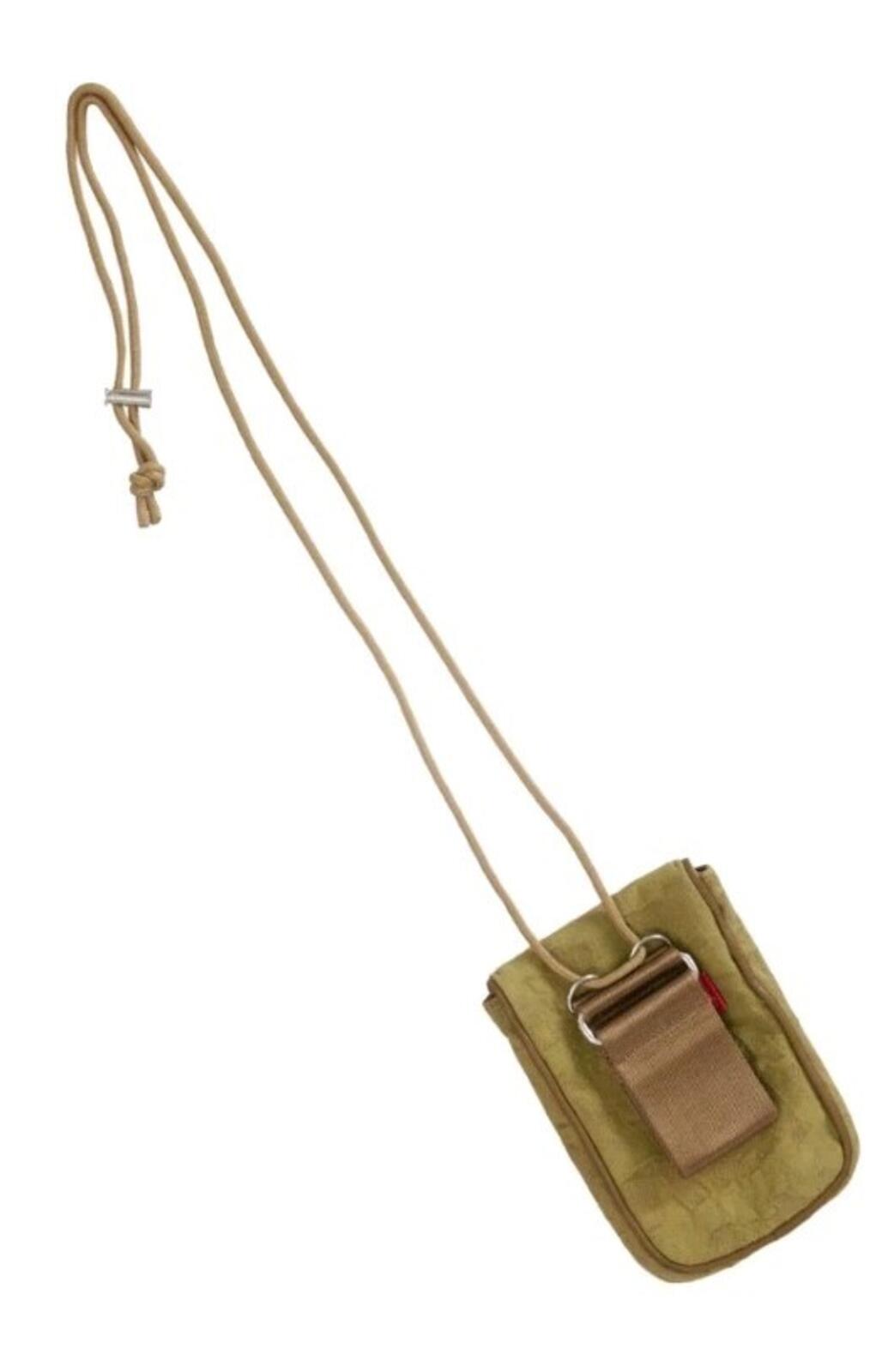 SS22 Supreme Fat Tip Jacquard Denim Neck Pouch Olive Bag