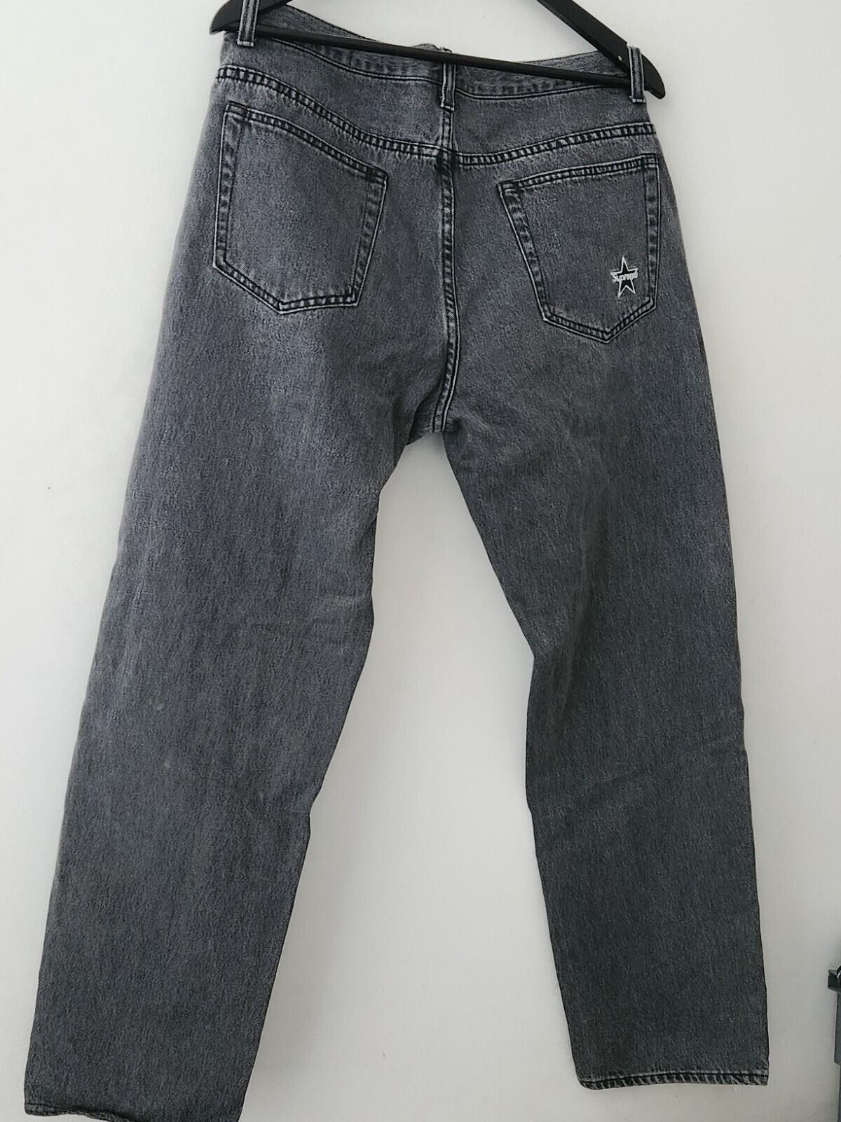 FW21 Supreme washed regular jeans size 34 blue W34 L32 star denim Black Trousers