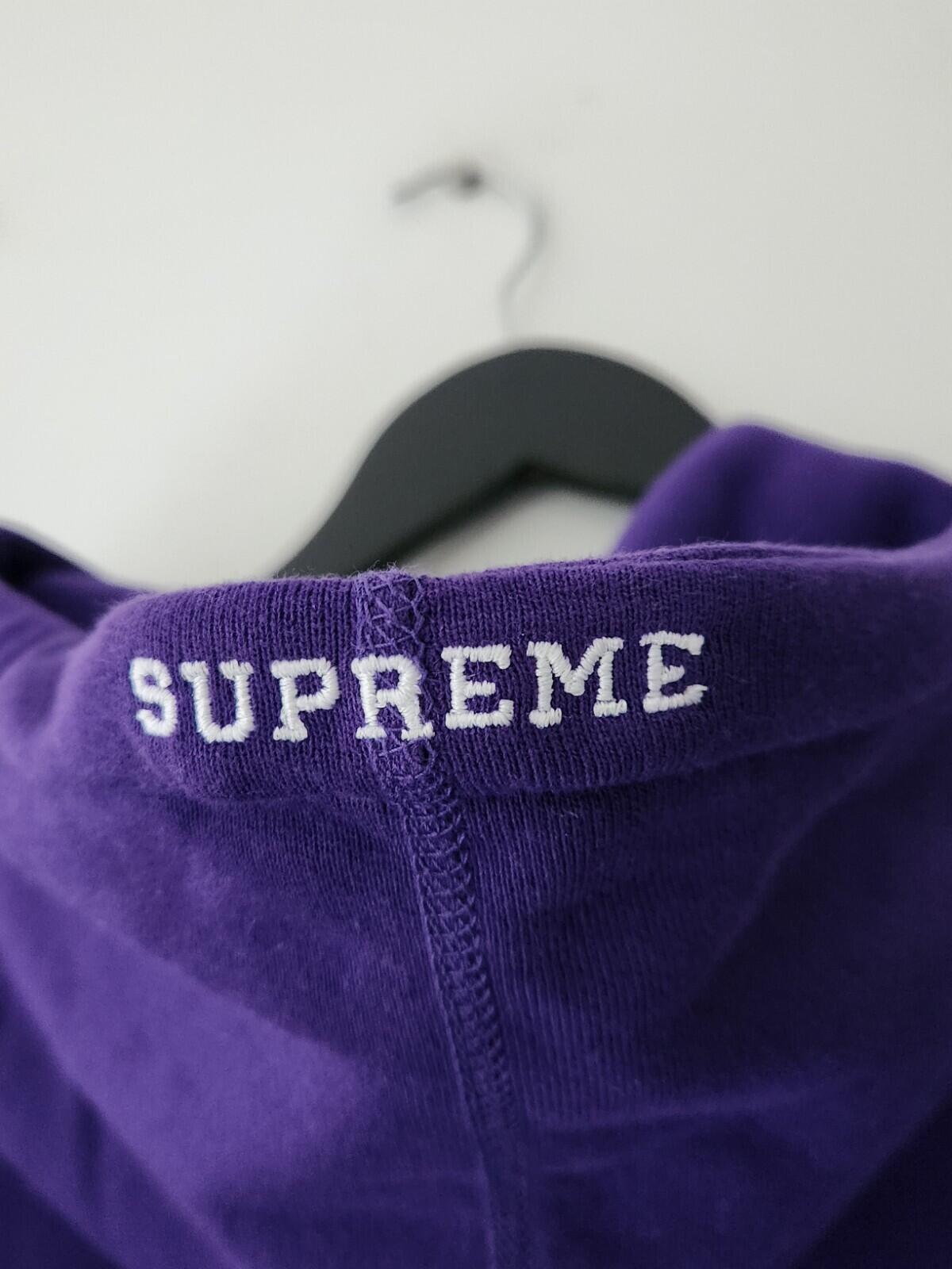 SS21 Supreme Swarovski Logo Hooded Sweatshirt Purple Size L