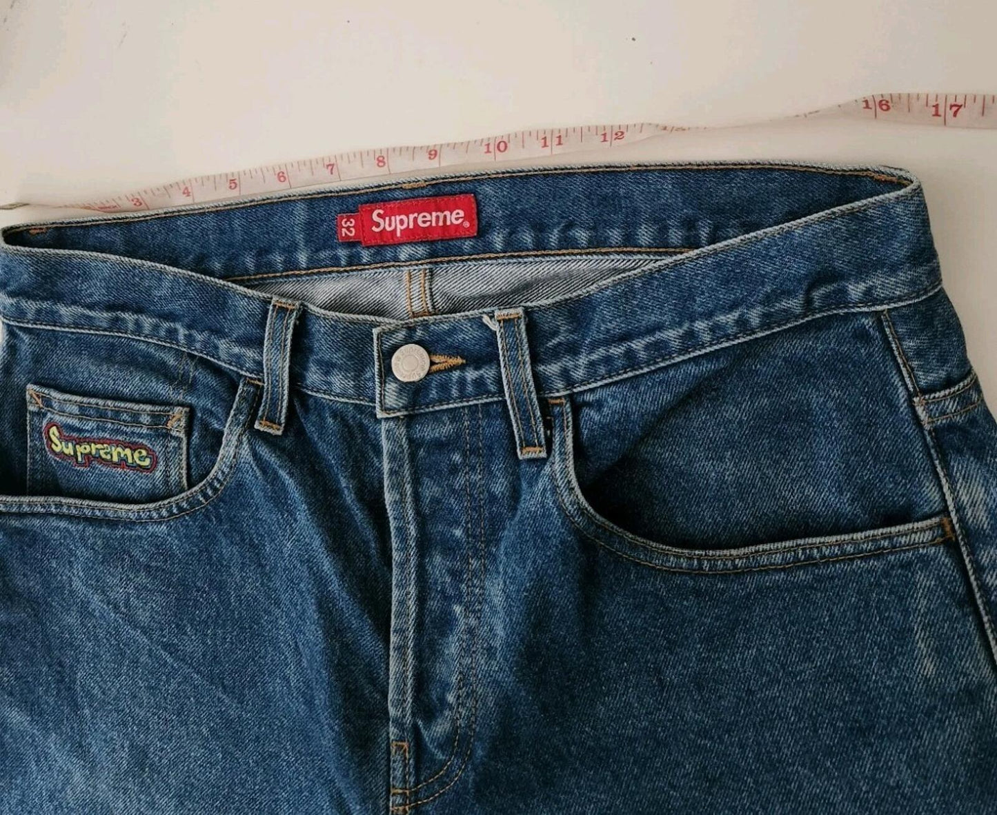 SS15 Supreme Denim Skate Jeans Größe 32 W32 L27 GEÄNDERT Mark Gonzales Gonz
