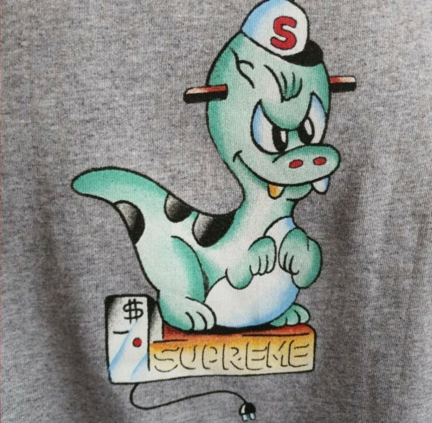 SS20 Supreme Dinosaur tee Size M medium heather grey T-shirt New