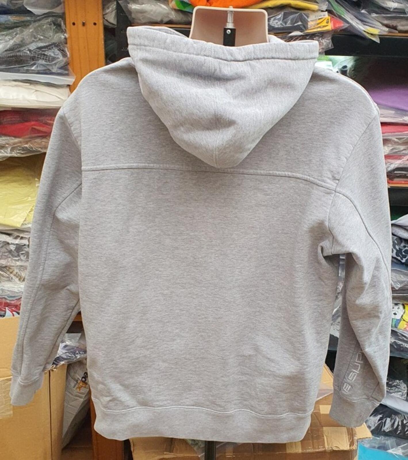 FW18 Supreme Text Stripe Kapuzenpullover Grau Gr. M