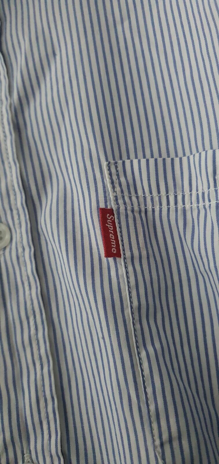 Supreme blue striped shirt Rare OG size L Large button up longsleeve Vintage