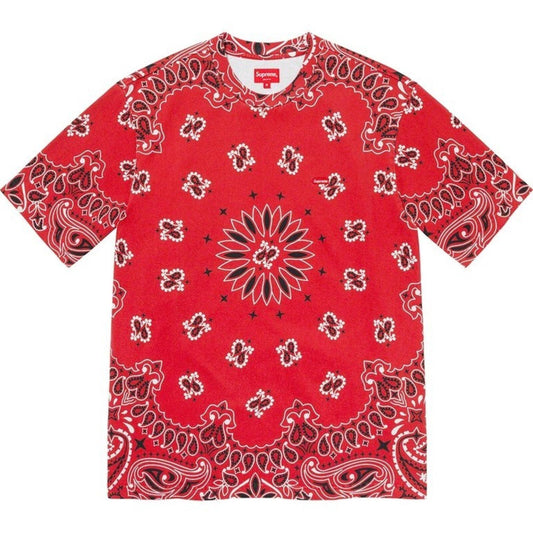 SS21 Supreme Camiseta Small Box Logo Roja Bandana Talla M