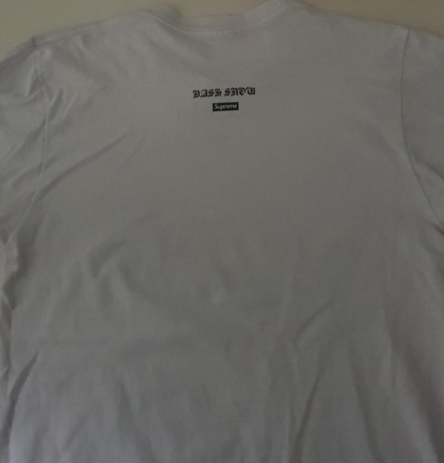 FW16 Supreme Dash Snow Tee size M medium white T-shirt Saddam Hussain Daily News