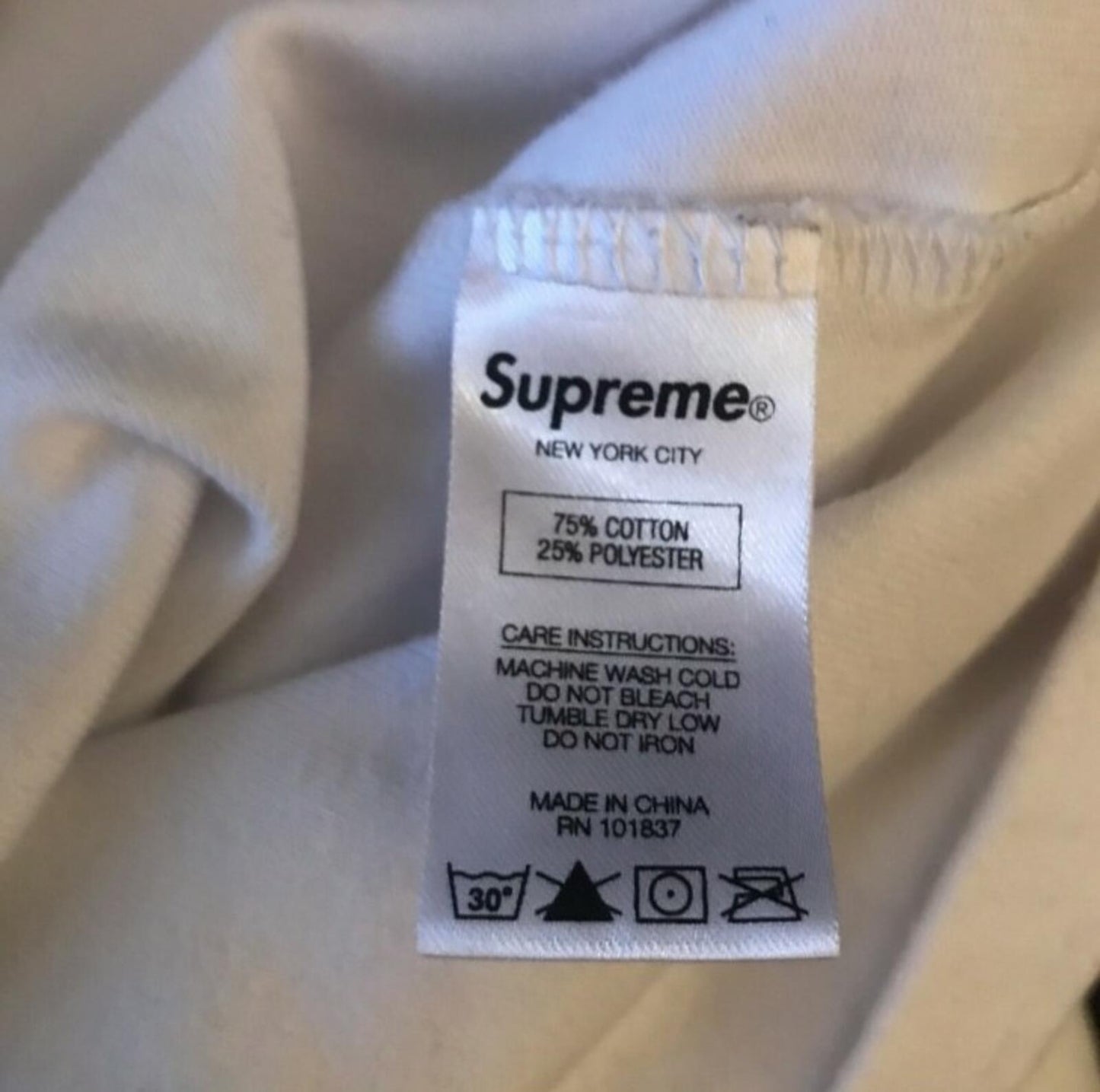 SS15 Supreme Team World Famous terry jacquard top size M medium white