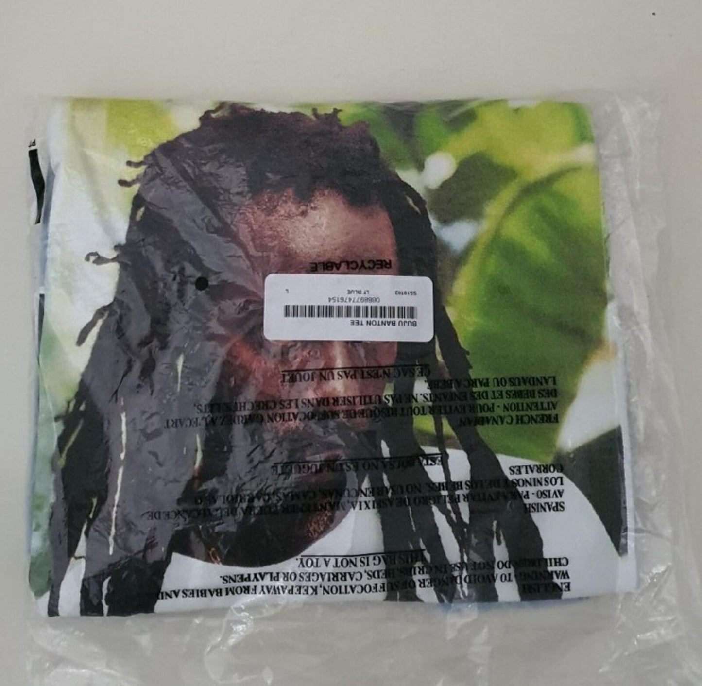 SS19 Supreme Buju Banton Photo Tee size L large T-shirt light blue New Unopened