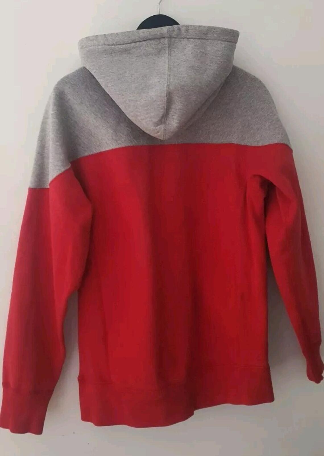 FW13 Supreme 2-Tone Arc Logo Pullover medium hoodie Red Hooded Sweatshirt Hoodie