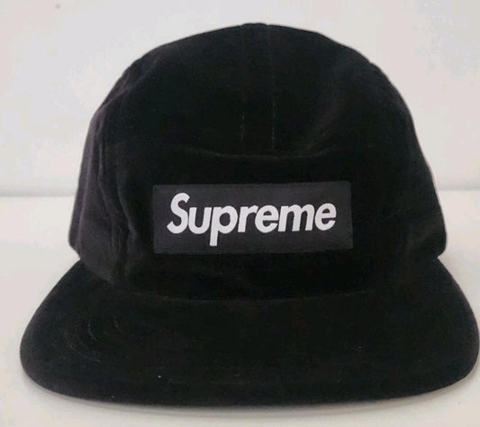 Gorra de campamento de velour de neón Supreme SS16 con logo de caja fabricada en EE. UU.