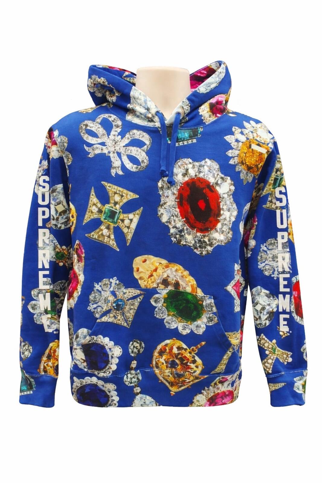 FW17 Supreme Jewels Kapuzenpullover Royalblau Größe M