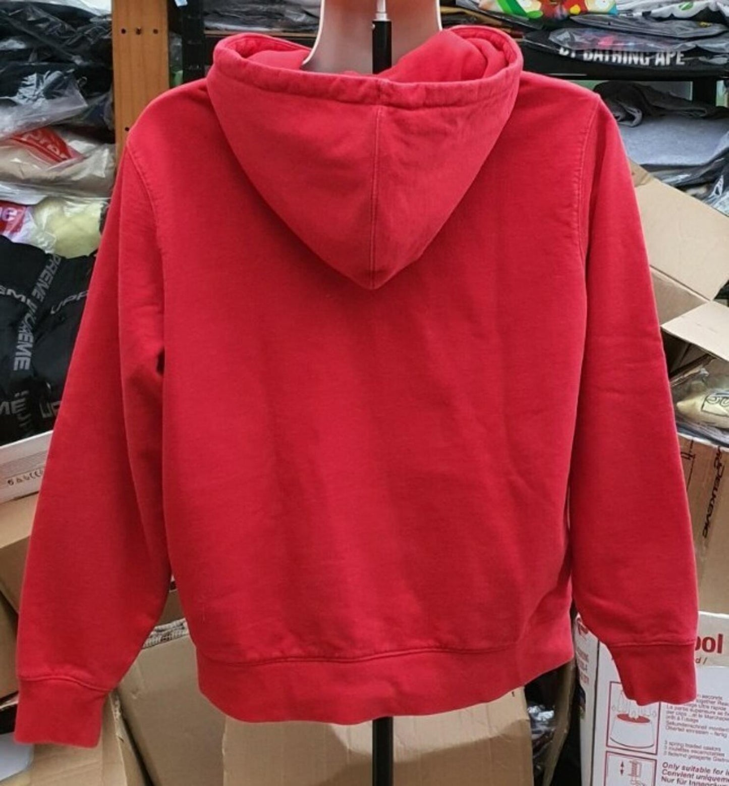 SS18 Supreme x Lacoste Hooded Sweatshirt Red Size S