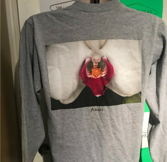 FW16 Supreme Araki Orchid L/S Tee Grau Langarm Größe M T-Shirt
