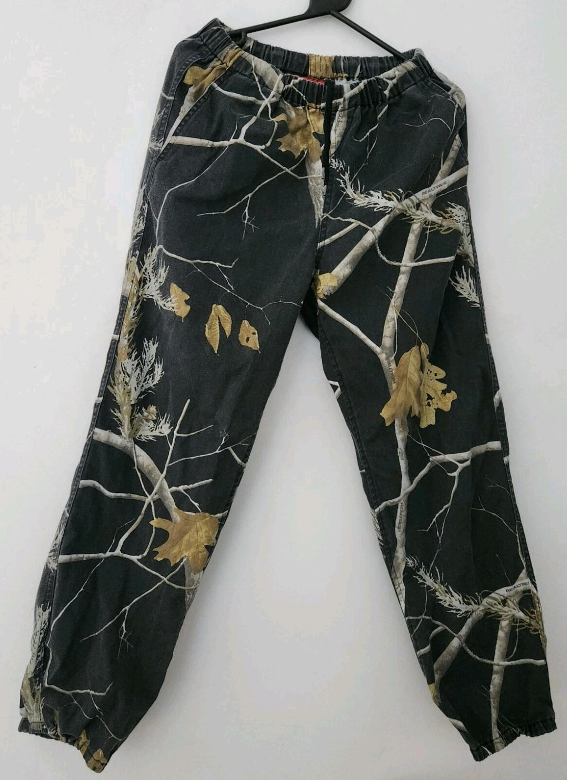 Pantalón de franela camuflaje FW17 Supreme Realtree talla S pequeño color negro