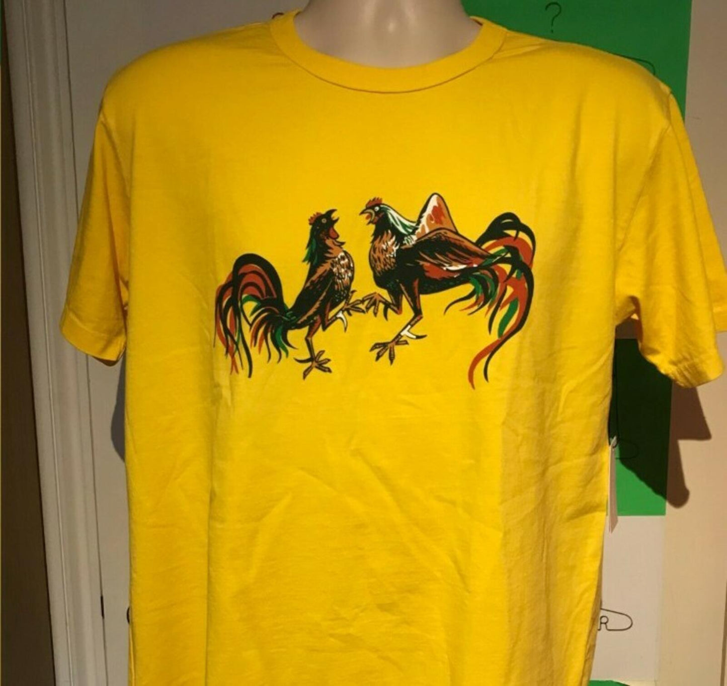 Bianca Chandon x A-1 Record Shop Cockfight yellow Tee size M medium T-shirt New