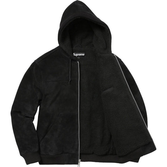 Chaqueta de trabajo con capucha de ante Supreme FW17, talla M, $588, piel de cordero