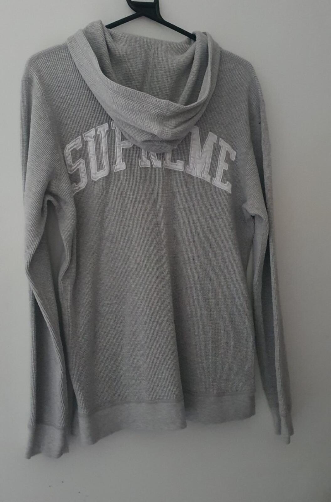 FW16 Supreme Grey hooded thermal waffle size M hoodie medium