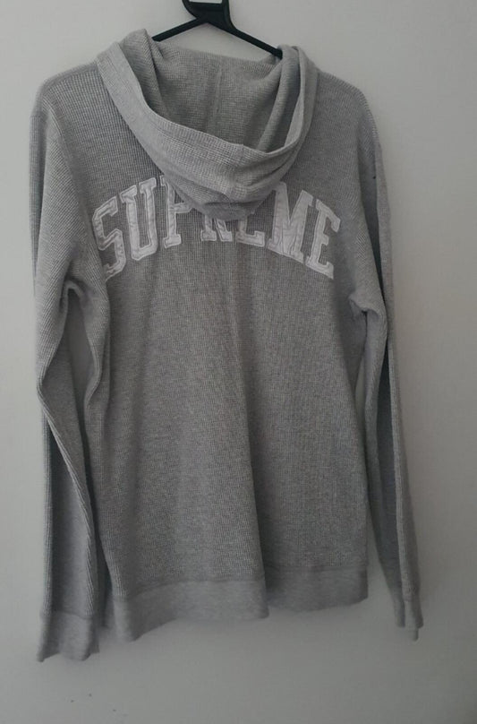 Sudadera con capucha térmica de gofre gris Supreme FW16 talla M
