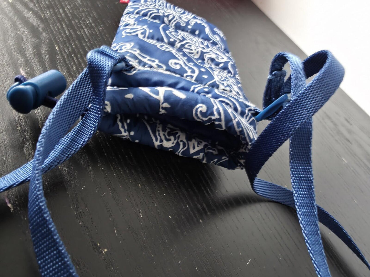 FW22 Supreme Puffer Neck Pouch Bag Blue Paisley Water Resistant Mobile Phone