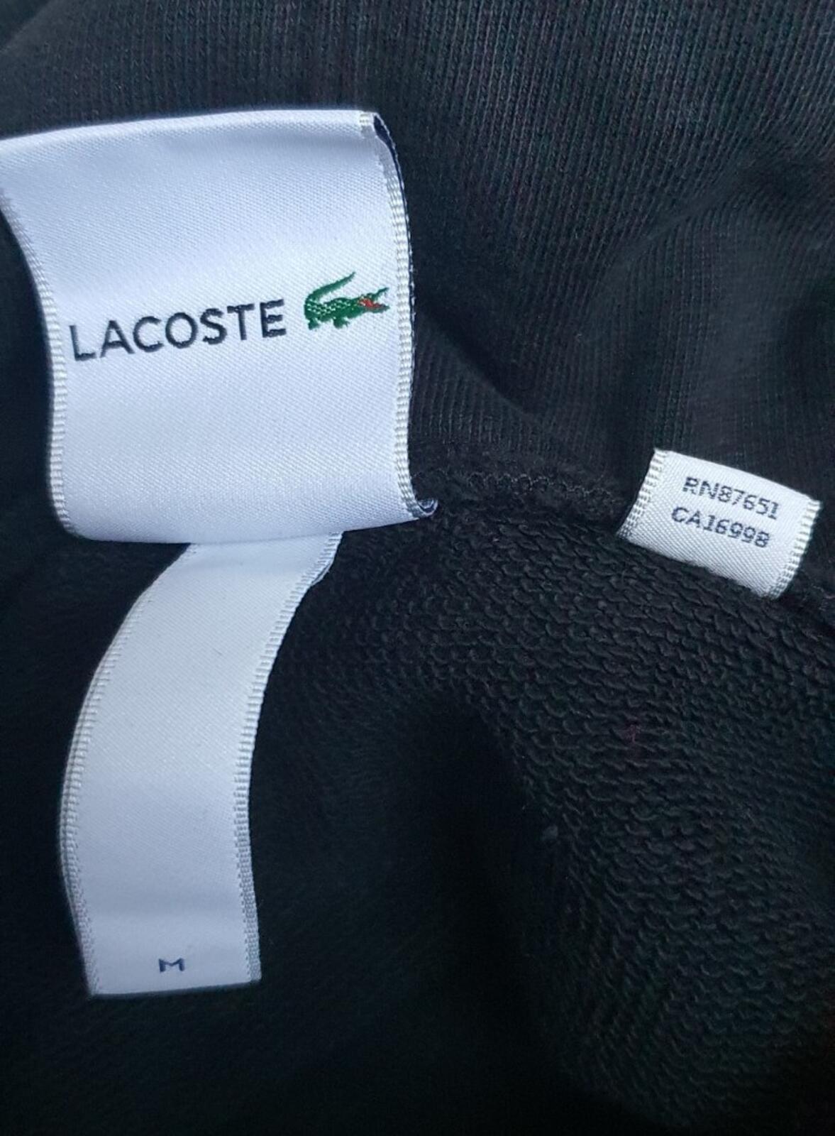 FW19 Supreme x Lacoste Logo Panel Hooded Sweatshirt Größe M Medium Schwarzer Hoodie