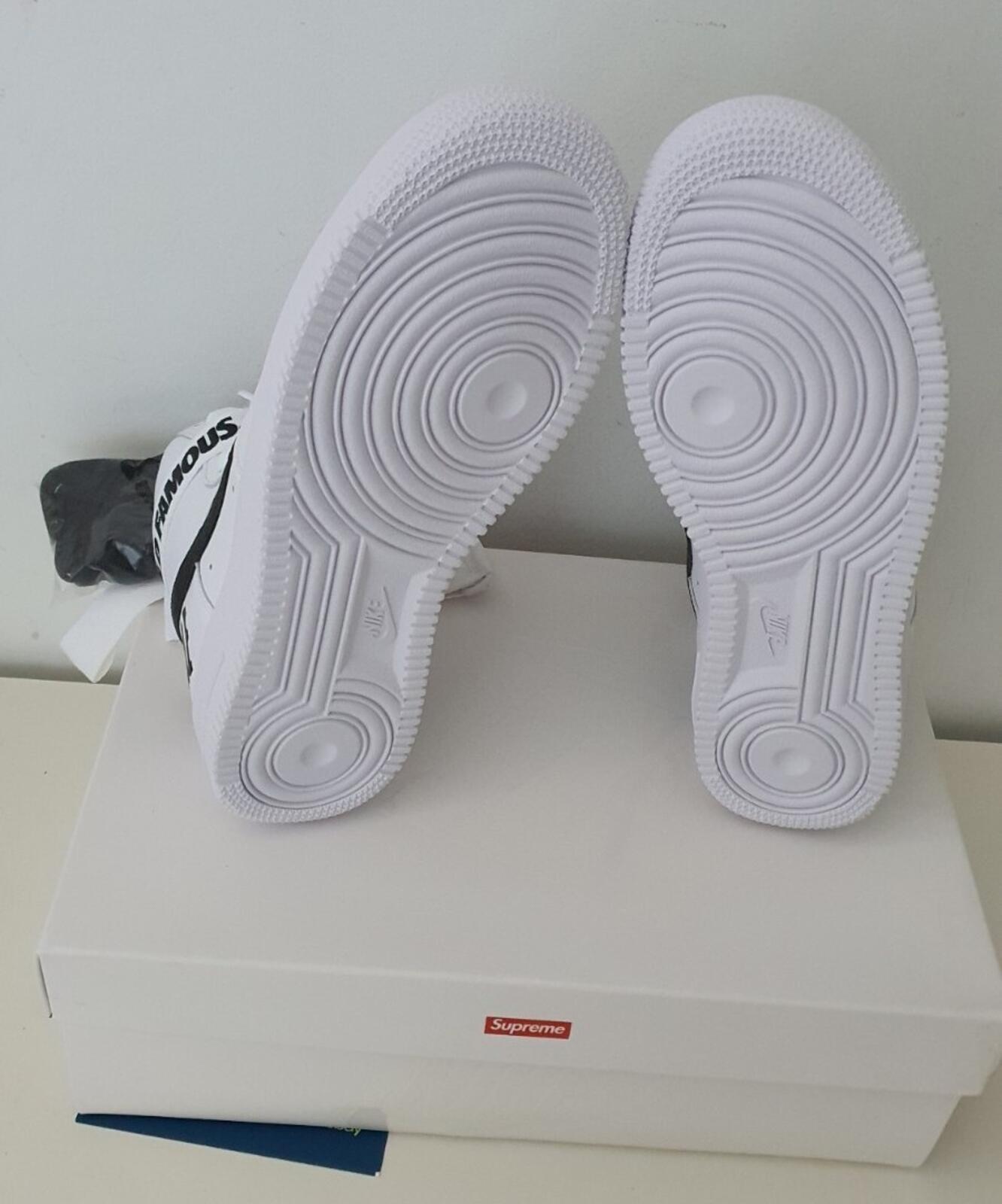 FW14 Supreme Nike Air Force 1 Hi US 9 UK 8 EU 42.5 Sneaker Schuhe Lot Weiß Selten